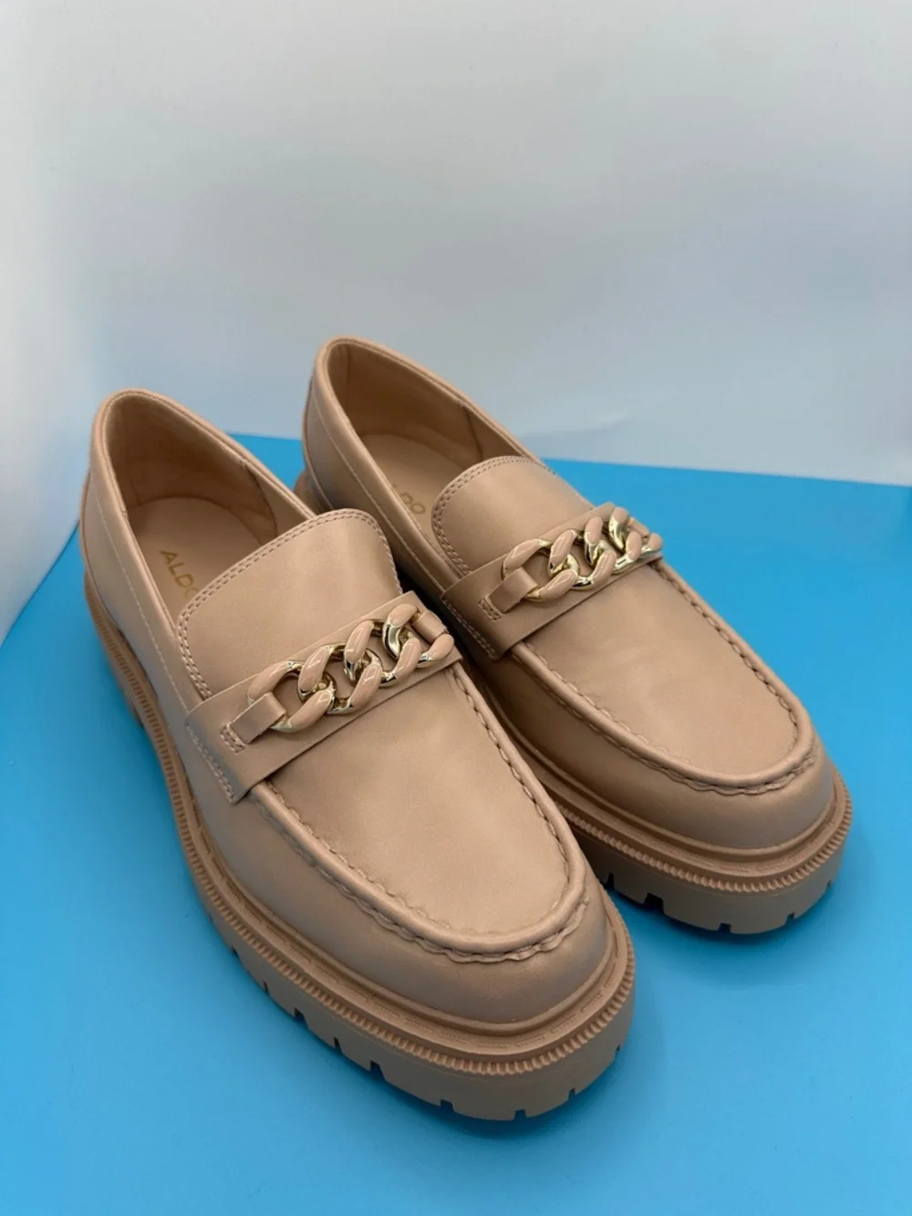 NEW! Aldo Brixton Beige Platform Loafers Womens size 11 new no box.